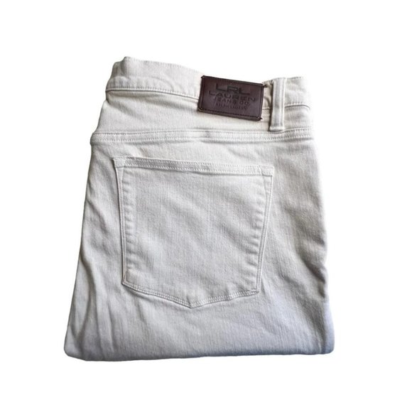 Lauren Ralph Lauren Women’s Size 16 Khaki Straight Leg Basic Light Ivory/Khaki - Picture 2 of 9